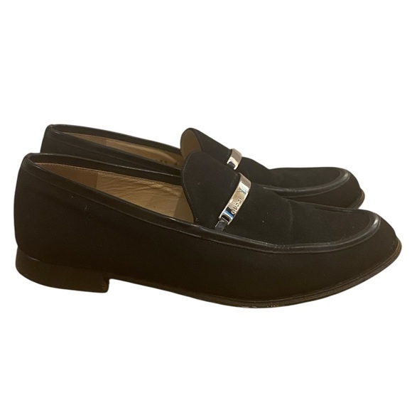 GUCCI Womens Vintage Black Fabric Top Slip On Loafers - Picture 1 of 12
